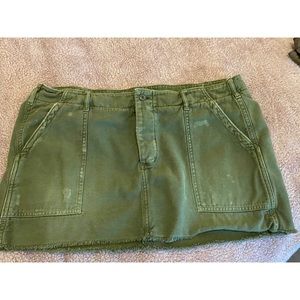 American Eagle Cargo Army Green Mini Skirt